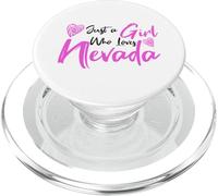 Pink Just a Girl who loves Nevada Cute Nevada Girl PopSockets PopGrip for MagSafe