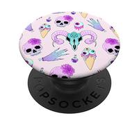 Pink Kawaii Pastel Goth Cute Creepy Spooky Pattern PopSockets PopGrip: Swappable Grip for Phones & Tablets
