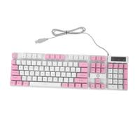 Pink Keyboard 104 Keys Rgb Backlit ABS Wired Gaming Keyboard | Wear Resistant Keycaps, 1.4m Cable, Suspension Caps, Thickened Back Plate, Folding Support