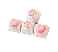 Pink Keycaps,4Pcs Cat Paw and Butt Keycaps for Mechanical Keyboard,Cute PBT 3D Silicone Keycaps Set,Kawaii Keyboard Key Cap for Gateron Kailh Cherry MX Cross Type Switch