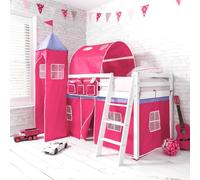 Pink Kids Cabin Bed Tent, Tower, Tunnel & Bed Tidy Set | Girls Midsleeper Accessory Pack | Fire Safe | Noa and Nani