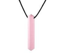 (pink) Kids Teething Adhd Biting Anti Autism Sensory Chew Teether Necklace Teething Toys Chewy Necklace