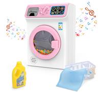 deAO Toys Kids Washing Machine Toy Set - Pink - 3+ - pink