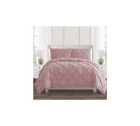 (Pink, King) Luxurious Diamond Pinch Pleat Pintuck Duvet Cover Set 100% Soft Egyptian Cotton Quilt Covers Bedding Bed Sets Double King Super King with Pillow Cases