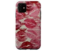 pink kisses lipstick marks lips for women girls makeup lover Case for iPhone 11