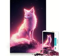 Pink Kitsune Jigsaw Puzzle 1000 Piece for Teenagers Logic Train Toy Light Relax Smooth Cut Wall Art Decor (50x75cm)