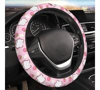 Pink Kitten Cat Car Accessories Cute Strawberry Steering Wheel Cover Women Car Steering Wheel Covers Protector Universal 15 Inch
