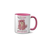 Pink Kitten Mug - Novelty World Book Day Costume Nostalgic Cat Kitten Ceramic Handle Dishwasher and Microwave Safe (Pink Handles)