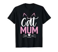 Pink Kitty Cute Whiskers & Ears Cat Mum Value Graphic T-Shirt, Men, Black, S