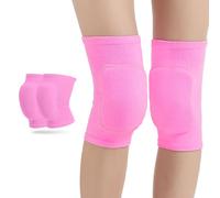 Pink Knee Pads for Kids Aged 7-12 Years - Soft Protective Knee Sleeves with Thick Sponge Padding for Dance, Wrestling, Volleyball, Modern & Urban Dance Sports