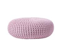 (Pink) Knitted Cotton Large Round Pouffe Footstool 70 x 23 cm