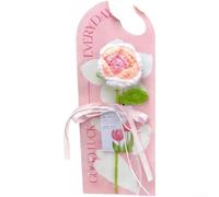 Pink Knitted Flower Arrangement Realistic Faux Bloom Pink Knitted(Rose)