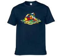 (pink, L) Summer Cotton T-Shirt Rubik's Printing T-Shirt Funny Hipster Graphic Tee Shirt Top Unisex Man Short Sleeve Cool Tees #304