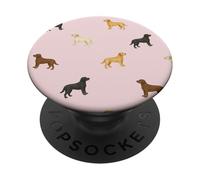 Pink Labrador Retriever Black Chocolate & Yellow Lab Dog PopSockets Adhesive PopGrip