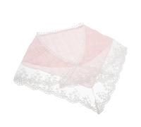 Pink Lace Triangle Hair Bandana Polyester Vintage Headscarf