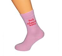 Pink Ladies Merry Christmas Granny Socks - Pink, Christmas, Crew Length, One Size, Women's, Grandmothers, Older Women, SOCKS, 2 Pairs