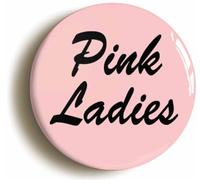 Pink Ladies Retro Fridge Magnet (Circular 2inch / 50mm Diameter)