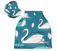 Pink Lake Swan Stretchy Baby Car Seat Cover,Canopy Nursing Covers,Soft Breathable Windproof Scarf Changepad for Winter Infant Breastfeeding Boys