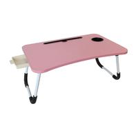 (Pink) Laptop Table with drawer , Lap Tray, desk Foldable