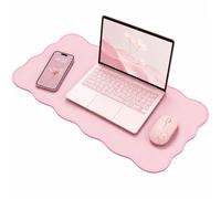Pink Large Desk Mat 900x400mm Waterproof Gaming Mouse Pad Stitched Edges