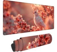 Pink Large Mouse Mat 1200 x 600 x 3 mm, Extended Gaming Mouse Pad Flower Desk Mat With Stitched Edges, Adults Mousepad Non Slip Rubber Base, Waterproof Soft Cloth Desk Pad for Office Decor, Gifts 6-5