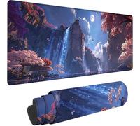 Pink Large Mouse Mat 1600x800x3 mm, Extended Gaming Mouse Pad Waterfall Desk Mat With Stitched Edges, Adults Mousepad Non Slip Rubber Base, Waterproof Soft Cloth Desk Pad for Office Decor, Gifts 6-5
