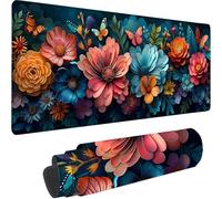 Pink Large Mouse Mat 600x300x3 mm, Extended Gaming Mouse Pad Flower Desk Mat With Stitched Edges, Adults Mousepad Non Slip Rubber Base, Waterproof Soft Cloth Desk Pad for Home Office Decor, Gifts 2-M
