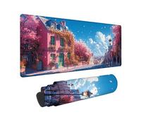 Pink Large Mouse Mat 800 x 300 x 3MM Gaming Mouse Pad, Romantic Mousepad Extended for Men, Office Accessories with Anti-Slip Rubber Base and Double Stitched Edge, Mousemat for Laptop, Gifts -TL85T5