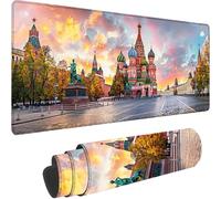 Pink Large Mouse Mat 800 x 400 x 3 mm, Extended Gaming Mouse Pad St. Basil's Cathedral Desk Mat With Stitched Edges, Adults Mousepad Non Slip Rubber Base, Waterproof Desk Pad for Home Office Decor 8-8