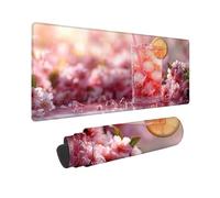 Pink Large Mouse Mat 900 x 300 x 3MM Gaming Mouse Pad, Summer Coolness Mousepad Extended for Men, Office Accessories with Anti-Slip Rubber Base and Double Stitched Edge, Mousemat for Laptop -TL3HK
