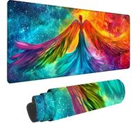 Pink Large Mouse Mat 900 x 400 x 3 mm, Extended Gaming Mouse Pad Angel Desk Mat With Stitched Edges, Adults Mousepad Non Slip Rubber Base, Waterproof Soft Cloth Desk Pad for Office Decor, Gifts 2-M