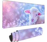 Pink Large Mouse Mat 900 x 400 x 3 mm, Extended Gaming Mouse Pad Animal Desk Mat With Stitched Edges, Adults Mousepad Non Slip Rubber Base, Waterproof Soft Cloth Desk Pad for Office Decor, Gifts W-7