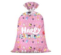 Pink Large Reusable Plastic Gift Bag Birthday Gender Reveal Festive Design for Oversized Gifts, Plush Toys (36" x 56")