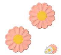Pink Large Silicone Trivet, 2-Pack Daisy Cute Coasters Heat Resistant Non-Slip Hot Pads Pot Holders for Table & Kitchen (~8.6")