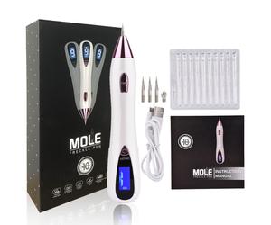 (Pink) Laser Mole Removal Pen Wart Plasma Remover Tool Beauty Skin Care Corn Freckle Tag Nevus Dark Age Sweep Spot Tattoo Electric Set