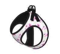 Pink Leaf Flowers Pet Leash Vest For Small Dogs Cats Reflective Adjustable Soft Outdoor Walking Hiking Training