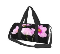 Pink Leaf Flowers Print Round Duffel Bag, Canvas Overnight Travel Tote Bag, Waterproof and Tear-Resistant.Foldable Weekend Travel Bag
