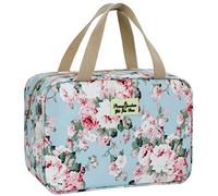 Pink, Leak-Proof, Floral, Large Toiletry Bag, 11.8L x 5.1W x 7.8H