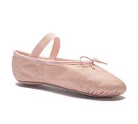 Pink Leather Ballet Shoes Elastic on Wide fit
