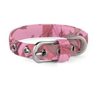Pink Leaves Camo Dog Collar Adjustable Martingale Pet Collar Female Male Cute Cat Collars No Pull Dog Choker Collars for Small Medium Large Pet