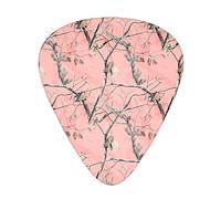 Pink Leaves Camo Guitar Plectrums Classical Triangle Bass Acoustic And Electric Guitar Plectrums For Guitarists 12 Pieces