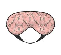 Pink Leaves Camo Print Soft Eye Mask -Elastic Nighttime Shade, Light-Proof Blindfolds for Plane, Yoga, Travel, Full Eye Covers