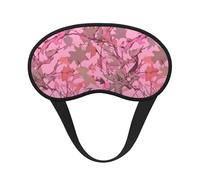 Pink Leaves Camo Sleep Mask for Side Sleeper, Blackout Sleeping Eye Mask, Soft Breathable Eye Cover for Women Men Travel Eyeshade, Relaxing Zero Pressure Night Blindfold