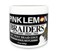 PINK LEMON Braid Gel - Maximum Hold - No Chips - Lasting Hold - Intense Shine - For Microbraids, Braids, Dreadlocks, Synthetic Braids, Locs & Twists - 444