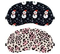 Pink Leopard 2-Pack Light-Blocking Soft Breathable Sleep Mask Eye Masks Sleeping Mask