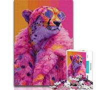 Pink Leopard Coat Adult Jigsaw Puzzles 2000,Educational Game Challenge Toy Wall Decoration Unique Birthday And Xmas Gifts 70x100cm