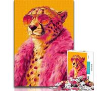 Pink Leopard Coat Jigsaw Puzzles for Adults 1000 Piece Puzzle,for Educational Game Challenge Toy for Is Ideal As A Gift for The Whole Family (75x50cm)