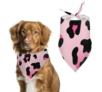 Pink Leopard Dog Bandanas for Feeding Grooming, Triangle Pet Bibs for Cats & Dogs Washable Fashion Pets Scarf for Party Travel 27.6 X 11.8 Inch