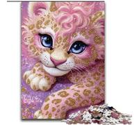 Pink Leopard Jigsaws 1000 Pieces for Teenagers, Family Game Stress Reliever Difficult Challenge Gifts for Friends And Family (26x38cm)