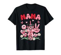 Pink Leopard Mama Shirt Funny Tumbler XOXO Peace Hearts Mom T-Shirt
